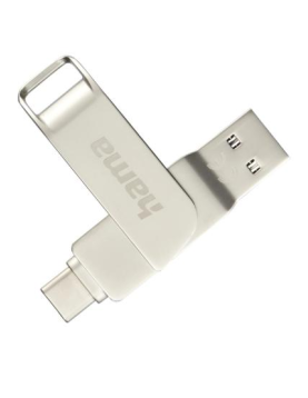 Pen Drive USB-C + USB-A 3.1/3.0 256GB Rotate Pro Prata